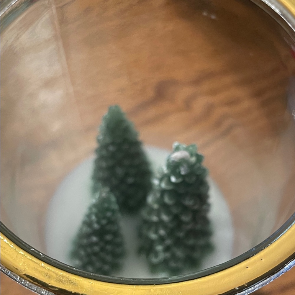 Holiday Pine Candle with Red Ribbon - Picture 3 of 4